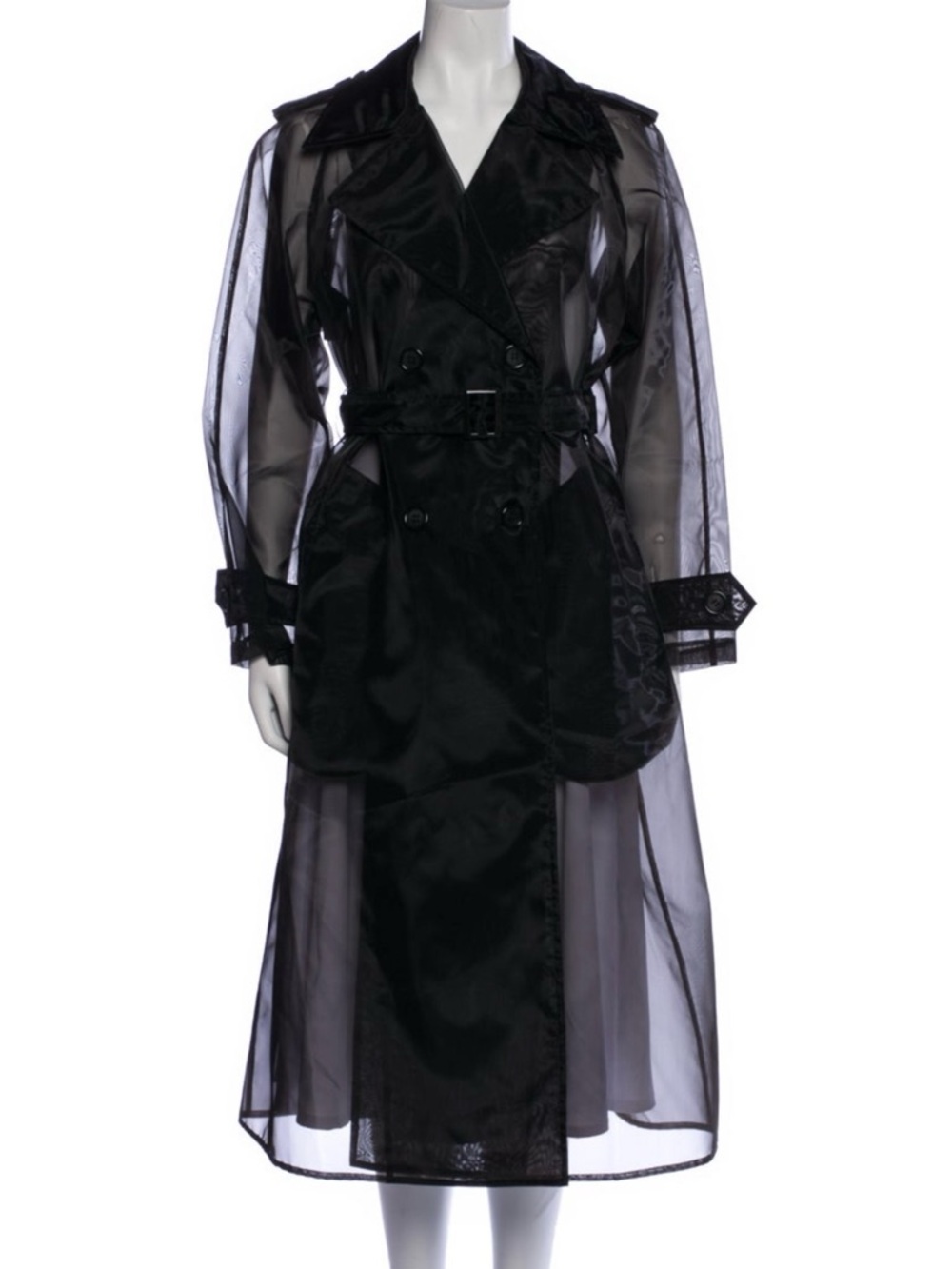 Dolce & Gabbana Black Sheer Trench Coat